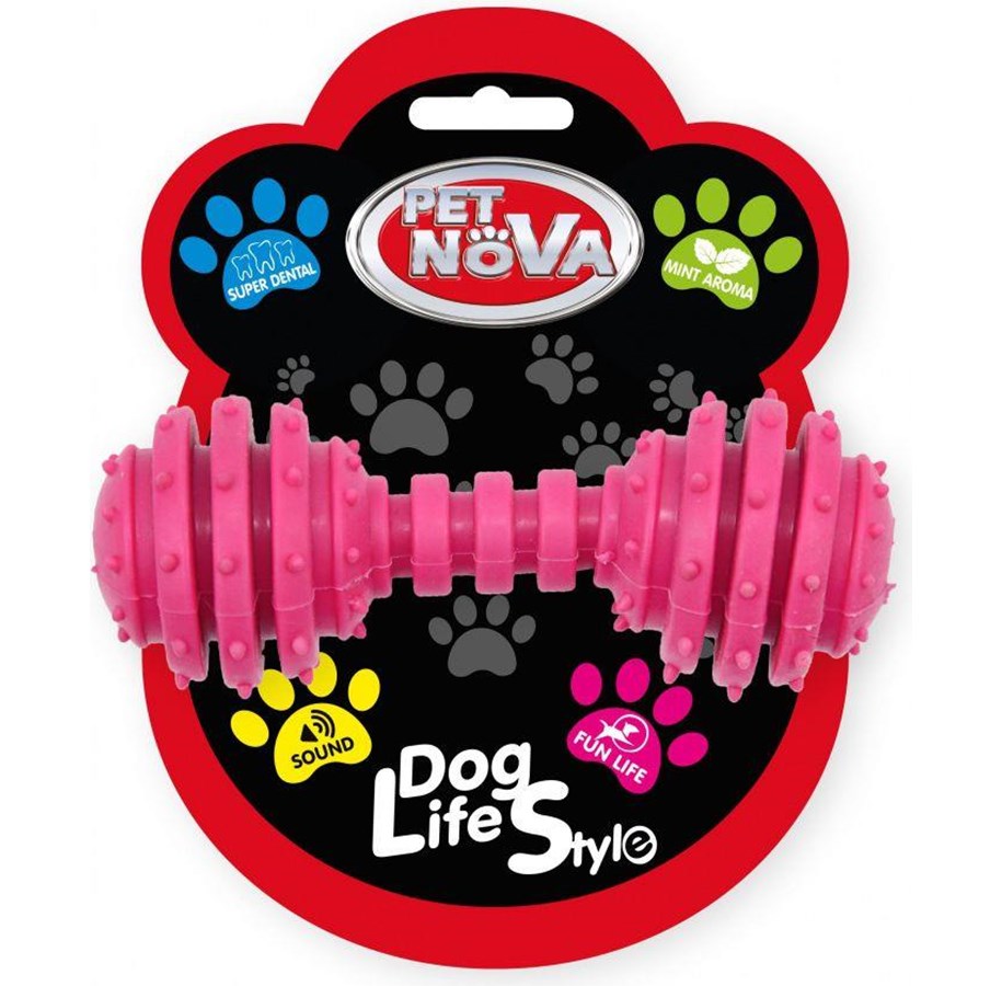Hundar - PET NOVA TPR Dumbbell Pink 12cm - VAT009594