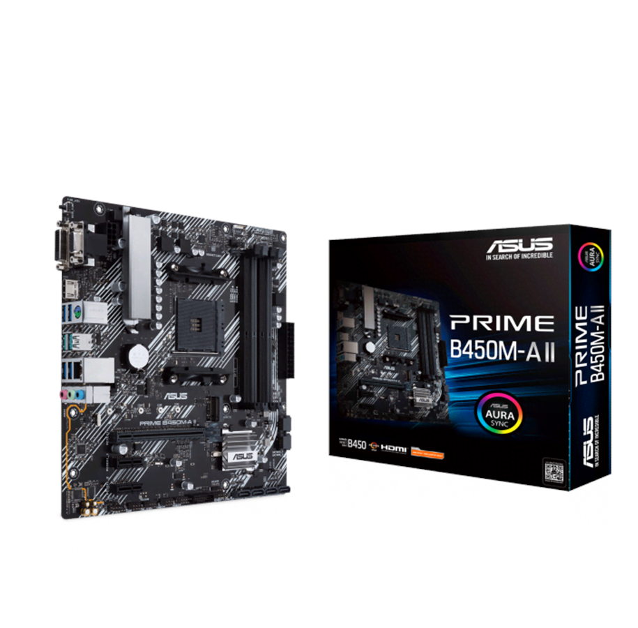 Moderkort - ASUS PRIME B450M-A II Moderkort - AMD B450 - AMD AM4 socket - DDR4 RAM - Micro-ATX - 90MB15Z0-M0EAY0
