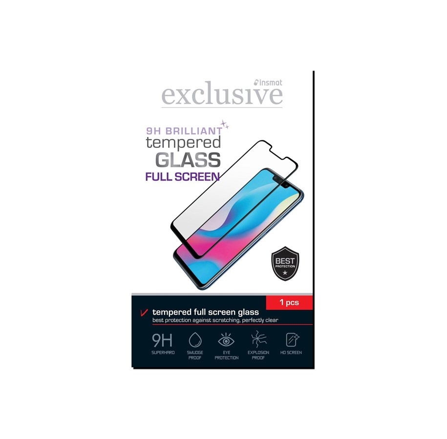 Mobiltelefontillbehör-Skyddsfilm - Insmat Exclusive Full Screen Brilliant Glass - screen protector for mobile phone - 861-1239
