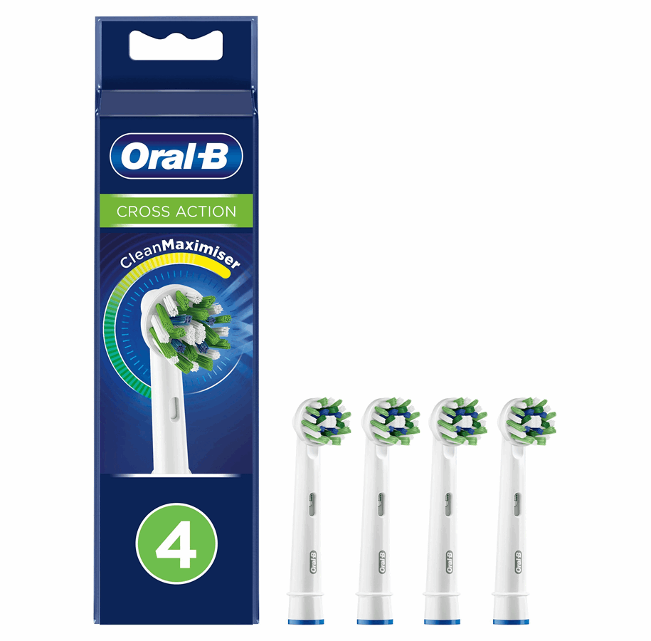 Tandborste - Oral-B Borsthuvuden CrossAction borsthuvu med CleanMaximiser, 4 st. - 4210201316848