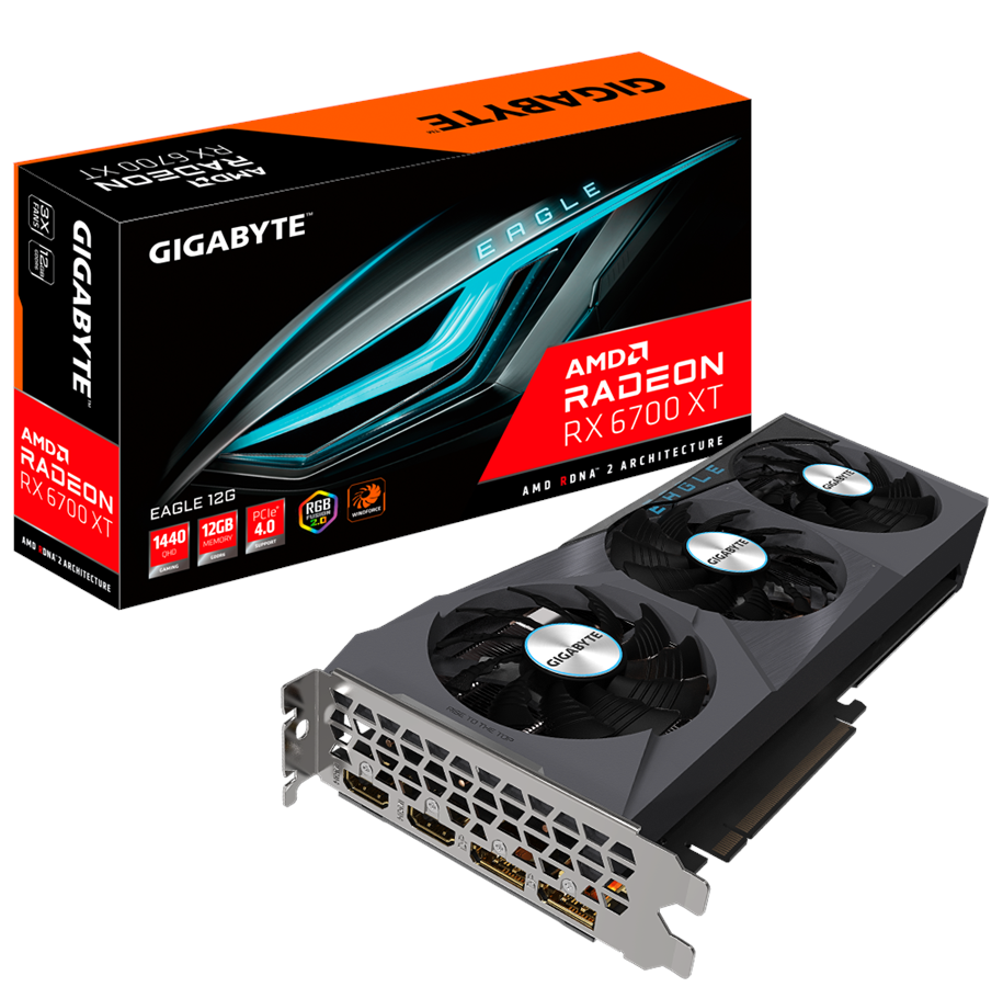 Grafikkort - GIGABYTE Radeon RX 6700 XT EAGLE - 12GB GDDR6 RAM - Grafikkort - GV-R67XTEAGLE-12GD