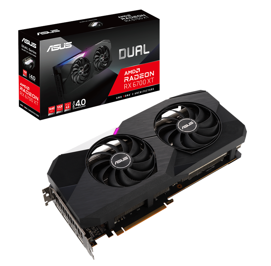 Grafikkort - ASUS Radeon RX 6700 XT DUAL - 12GB GDDR6 RAM - Grafikkort - 90YV0G82-M0NA00