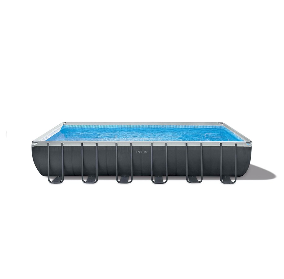 Pool & badbassäng - Intex Ultra XTR Rektangulär rörpool 732x366x132cm (31.805L) inkl. sandfilterpump 7,9m3/h, säkerhetsstege, markskydd och poolskydd. - 26364
