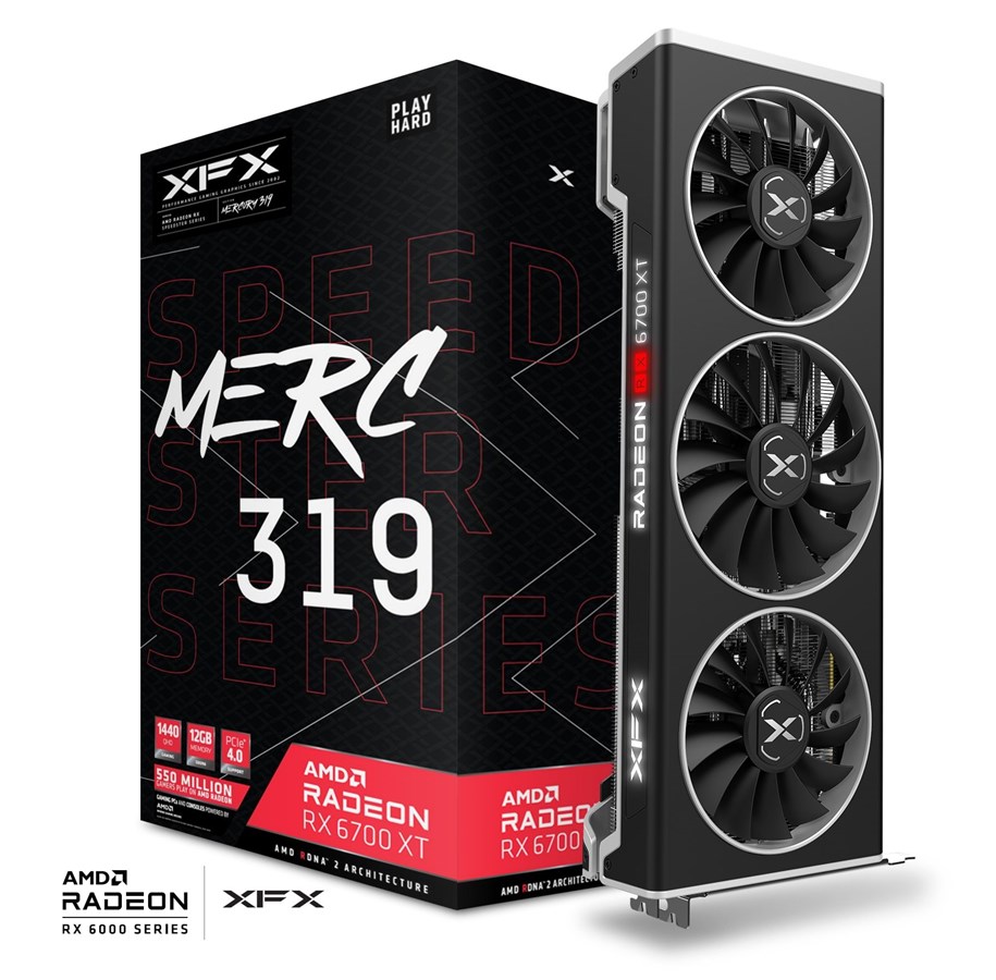 Grafikkort - XFX Radeon RX 6700 XT MERC 319 Black - 12GB GDDR6 RAM - Grafikkort - RX-67XTYTBDP