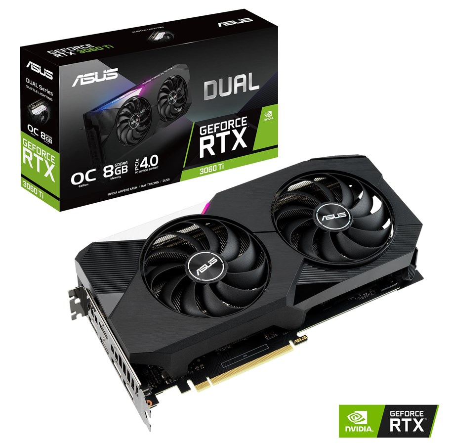 Grafikkort - ASUS GeForce RTX 3060 Ti DUAL OC V2 LHR - 8GB GDDR6 RAM - Grafikkort - 90YV0G1J-M0NA00
