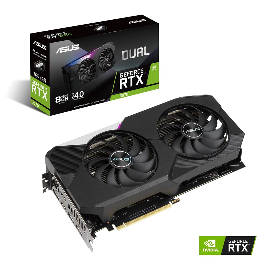 Grafikkort - ASUS GeForce RTX 3070 DUAL V2 - 8GB GDDR6 RAM - Grafikkort - 90YV0FQD-M0NA00
