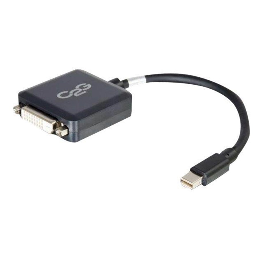 Kablar och ledningar - C2G 20cm Mini DisplayPort to DVI Adapter - Thunderbolt to Single Link DVI-D Converter M/F - Black - DisplayPort cable - 20 cm - 84311