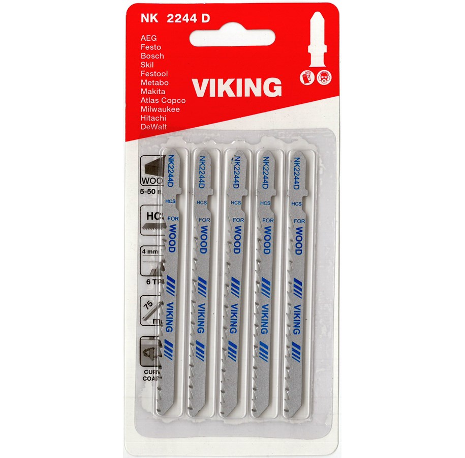 Sticksågar - Viking Jigsaw blades 2244D card of 5 blades - 5701604224445