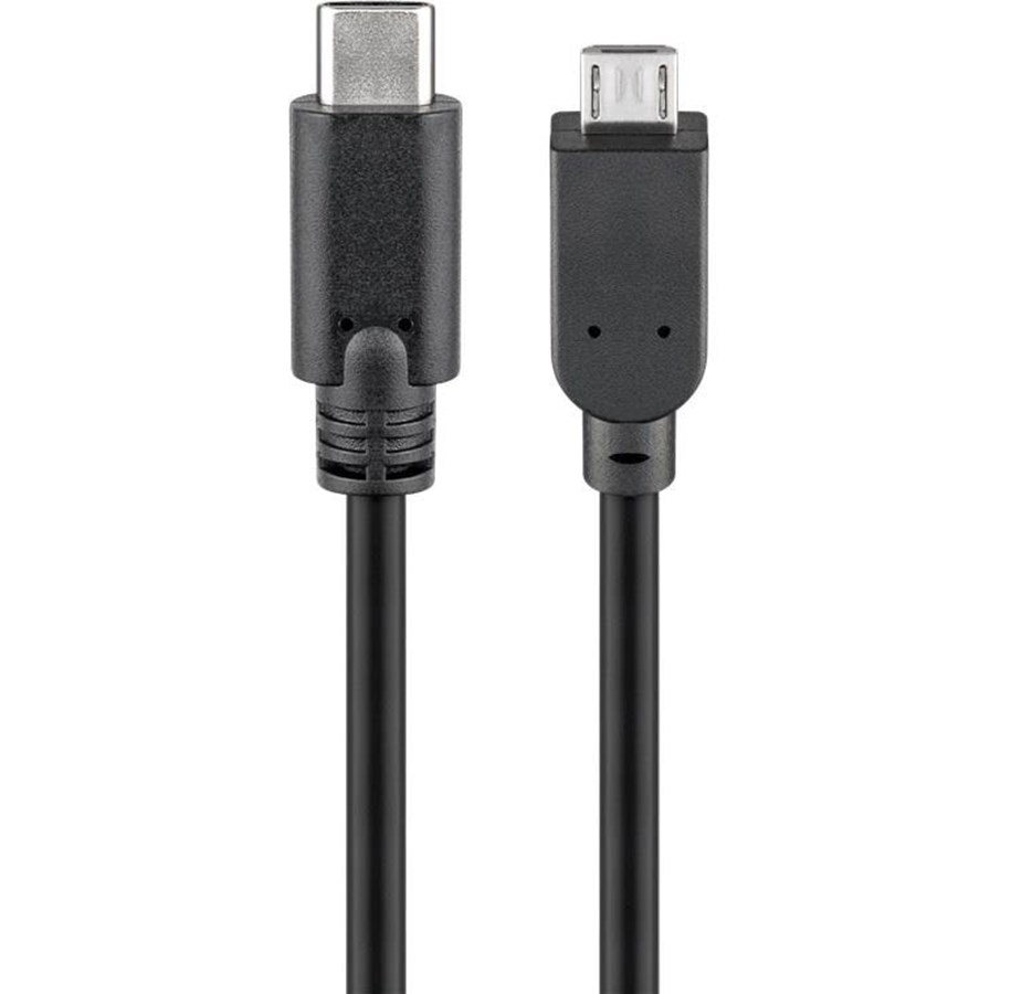 USB-kabel - Pro USB-C <-> USB Micro-B - 0.6m - Svart - 4040849447594