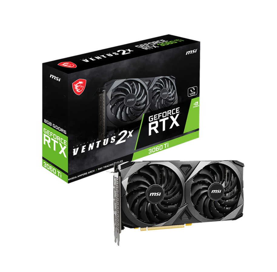 Grafikkort - MSI GeForce RTX 3060 Ti VENTUS 2X V1 LHR - 8GB GDDR6 RAM - Grafikkort - RTX 3060 Ti VENTUS 2X 8G V1 LHR
