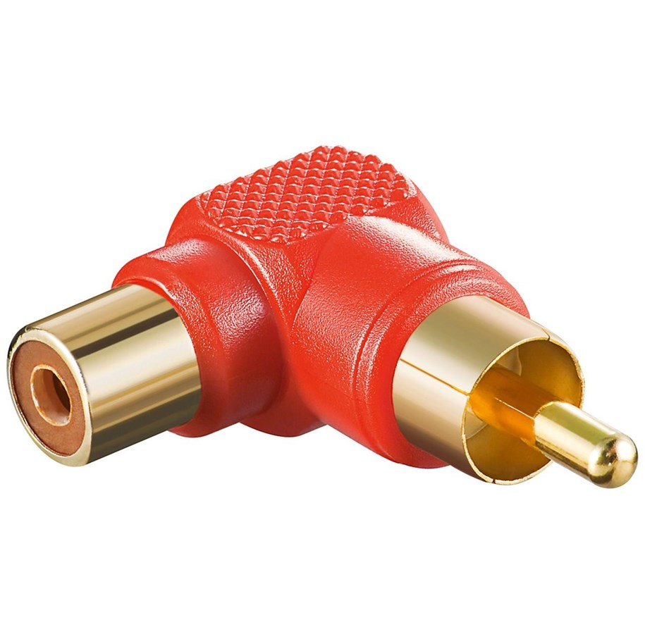Ljudkabel - Pro RCA adapter 90° red - 4040849116865