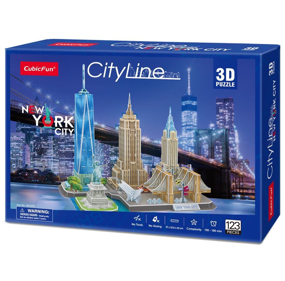 Pusselspel - Cubic Fun City Line New York City 3D 123 pcs 3D pusselspel - 200255