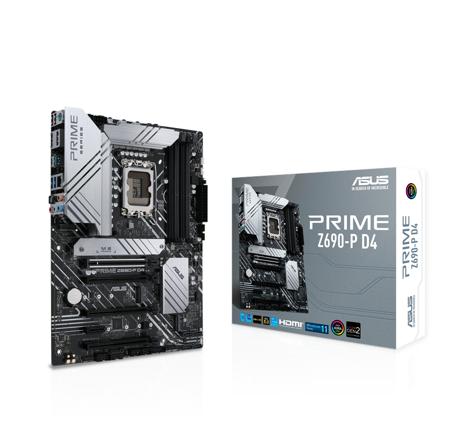 Moderkort - ASUS PRIME Z690-P D4 Moderkort - Intel Z690 - Intel LGA1700 socket - DDR4 RAM - ATX - 90MB18P0-M0EAY0