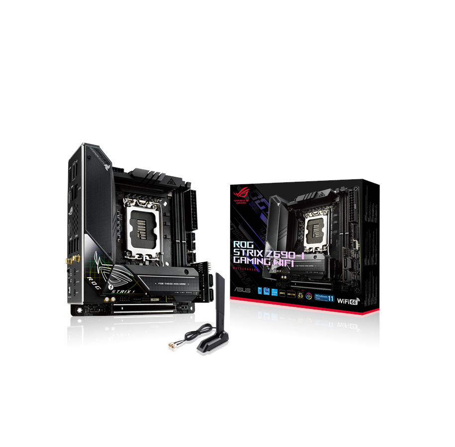 Moderkort - ASUS ROG STRIX Z690-I GAMING WIFI Moderkort - Intel Z690 - Intel LGA1700 socket - DDR5 RAM - Mini-ITX - 90MB1910-M0EAY0