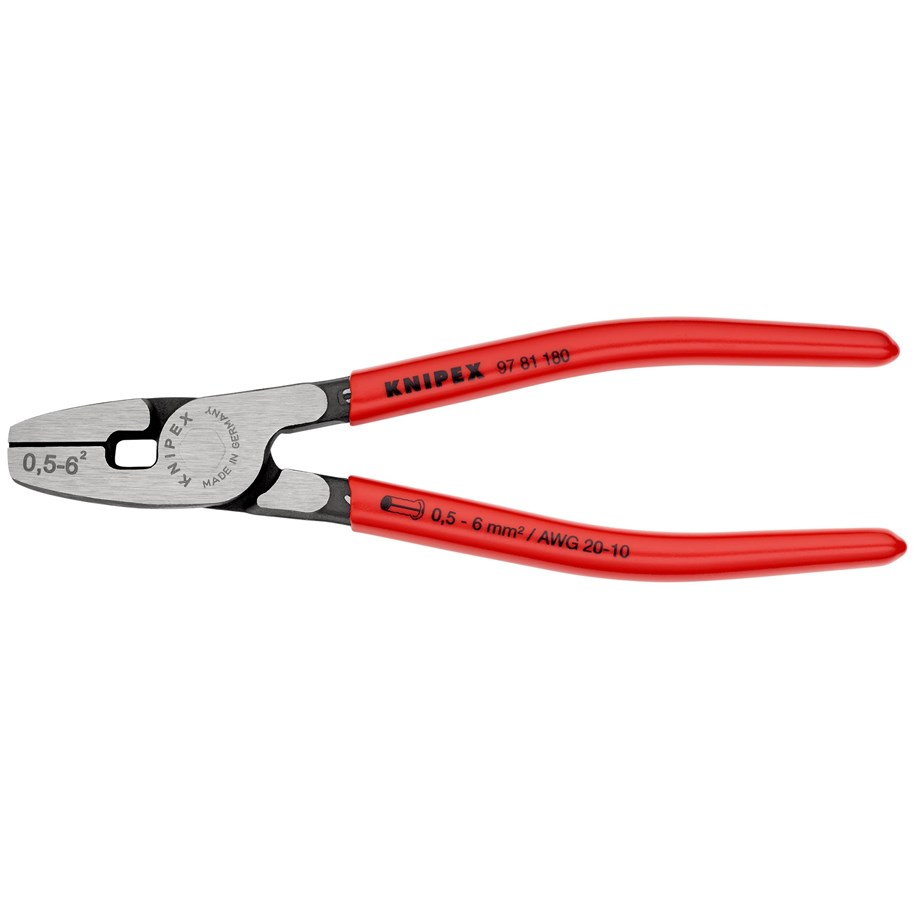 Handverktyg  - KNIPEX Presstång för ändhylsor, med frontinföring - 97 81 180