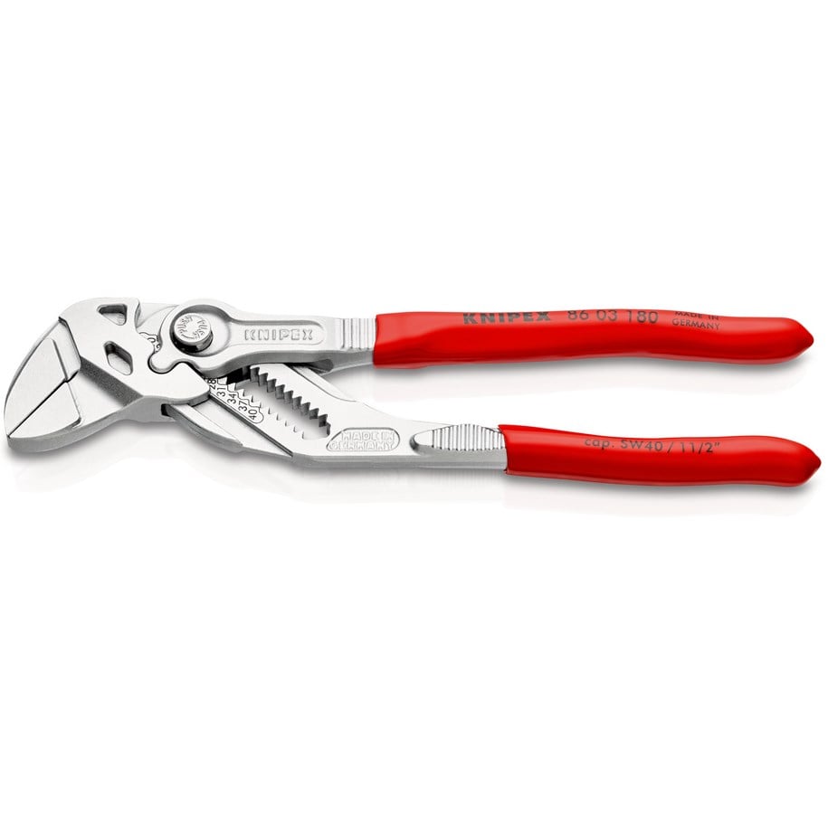 Verktyg för VVS-arbete - KNIPEX Tångnyckel, Tång- och skruvnyckel i ett verktyg - 86 03 180 SB