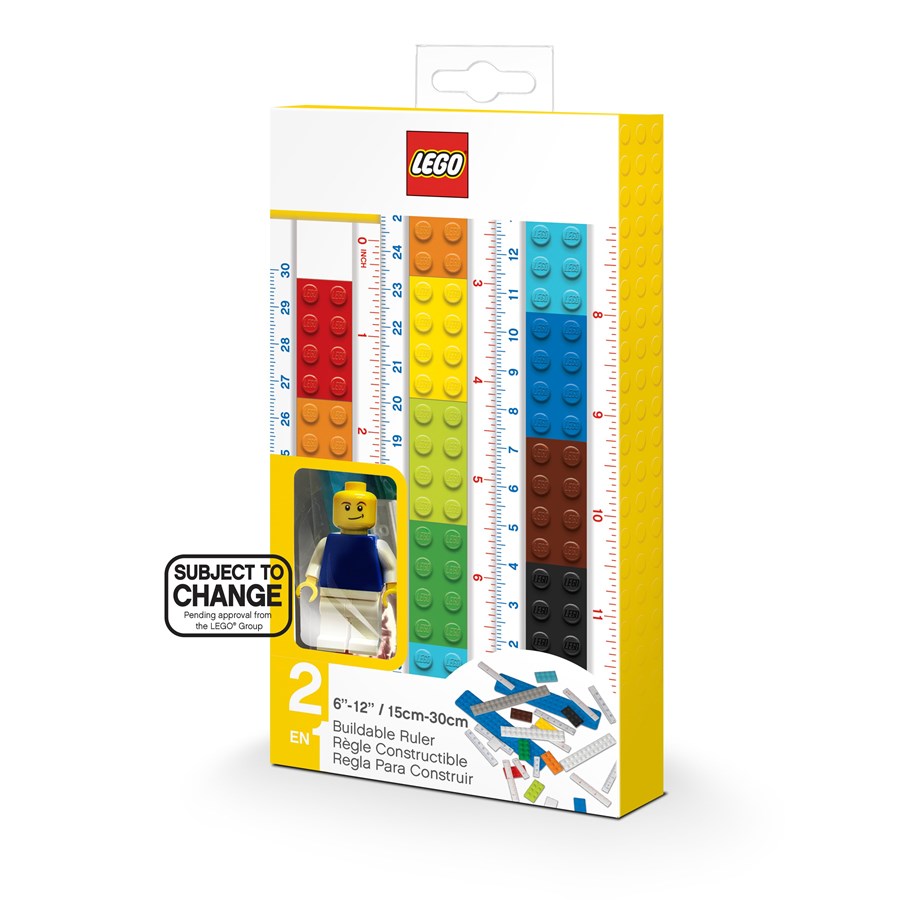 Skoltillbehör - Euromic LEGO Stationery Buildable ruler SET with 28 pcs. - 4003072-52558