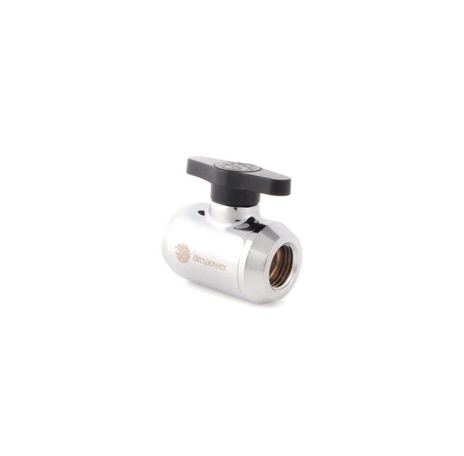 DIY vattenkylning - Bitspower Silver Shining Mini Valve With Black Handle - BP-MVV-SL