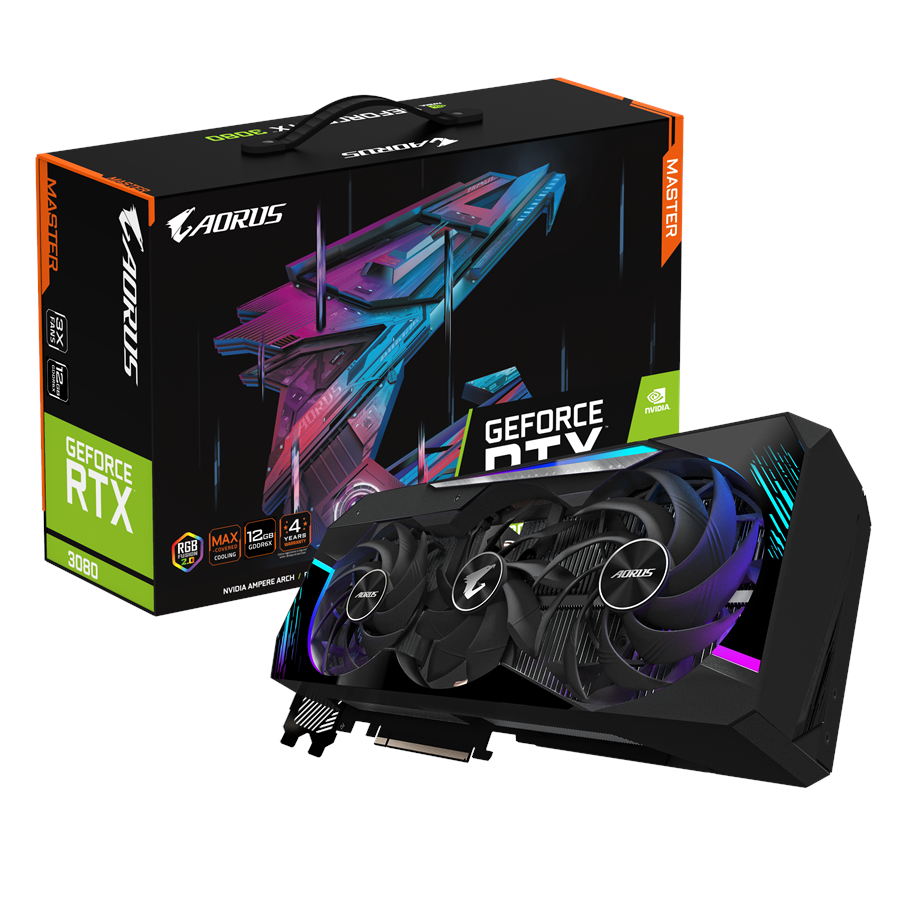 Grafikkort - GIGABYTE GeForce RTX 3080 AORUS Master LHR - 12GB GDDR6X RAM - Grafikkort - GV-N3080AORUS M-12GD