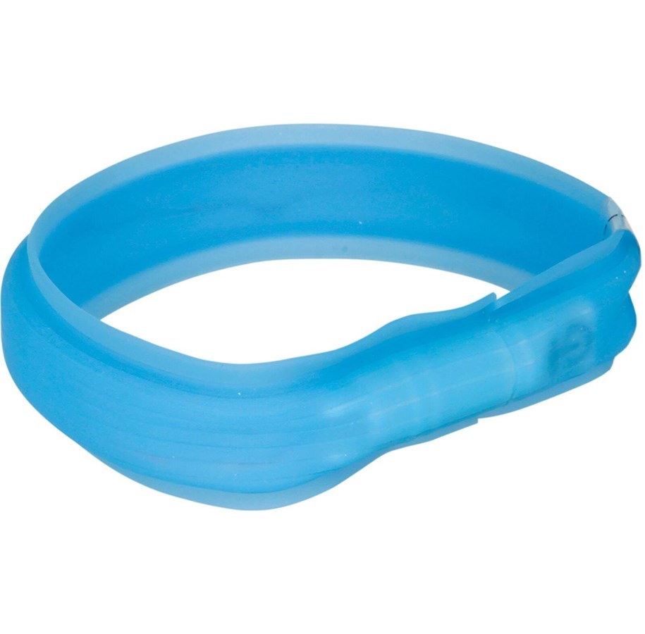 Hundar - Trixie Flash Light Band USB Adjustable LED Safety Collar Blue Size: L-XL 70cm/30mm - TX12672