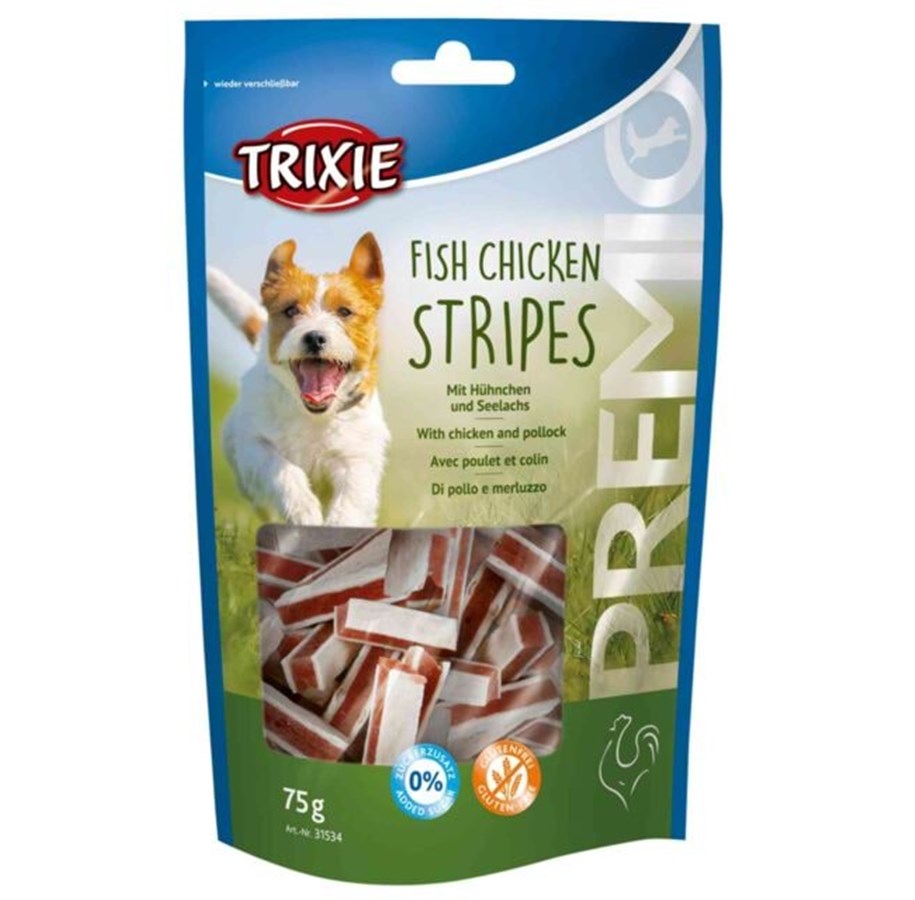 Hundar - Trixie PREMIO Fish Chicken Stripes 75g - TX31534