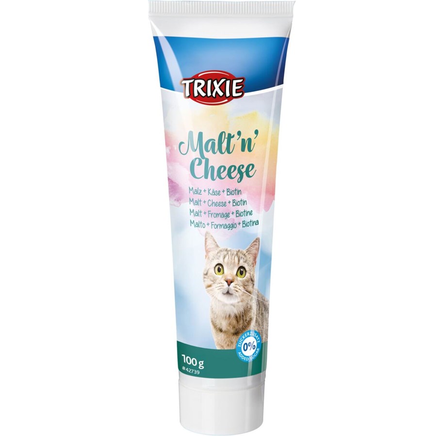 Katter - Trixie Malt'n'Cheese Anti-Hårboll Matsmältningskräm 100g - TX42738