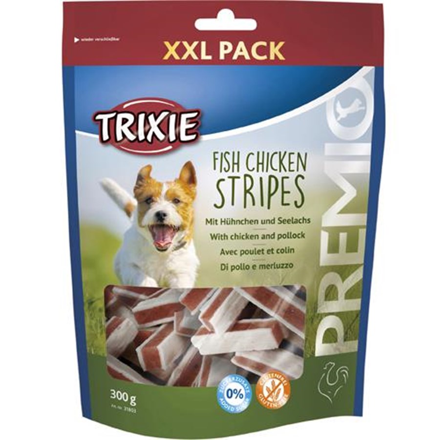 Hundar - Trixie PREMIO Fish Chicken Stripes XXL pack 300g - TX31803
