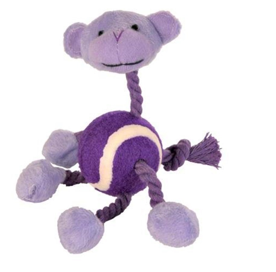 Hundar - Trixie Figure with rope and tennis ball plush 16 cm - assorted - TX3612