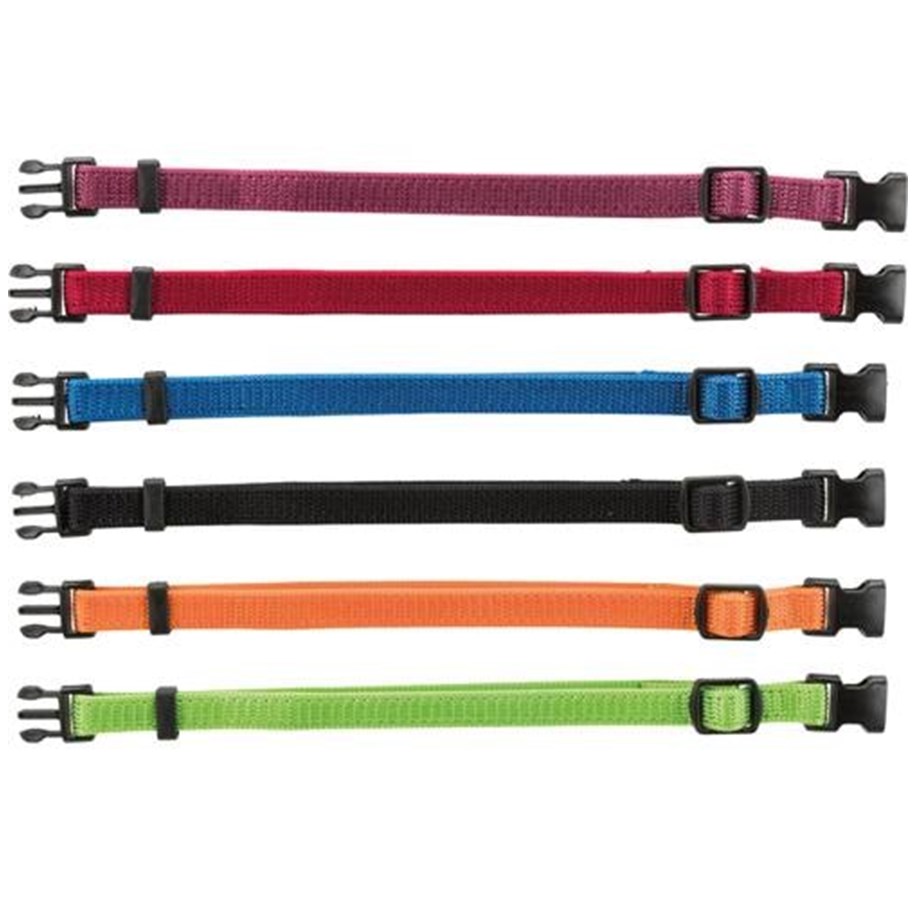 Hundar - Trixie Junior Set of puppy collars S–M: 17–25 cm/10 mm 6 pcs. black red royal blue apple papaya orchid - TX15551