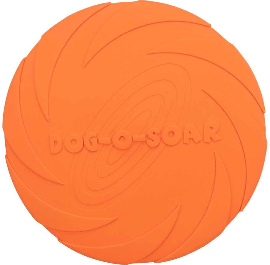 Hundar - Trixie Dog Disc Frisbee Natural Rubber Orange 22cm - TX33502