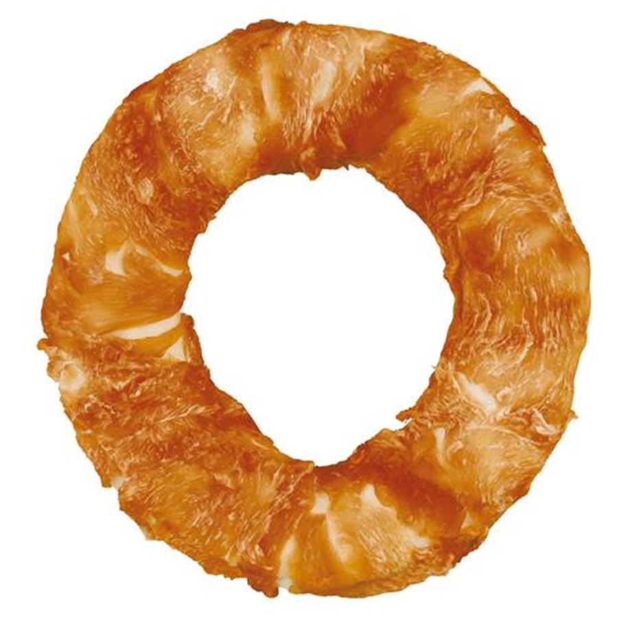 Hundar - Trixie Denta Fun Chicken Chewing Ring 20cm 225g - TX31331