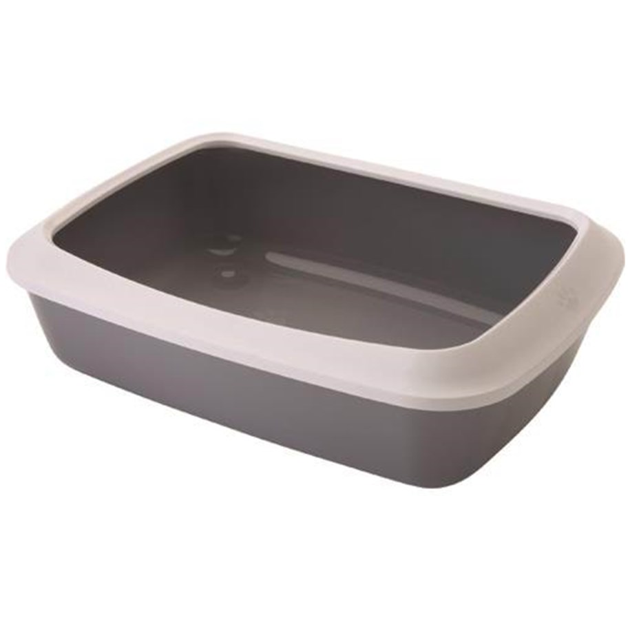 Katter - Savic Iriz Cat Litter Tray with Rim 50cm Cool Grey - K0264K