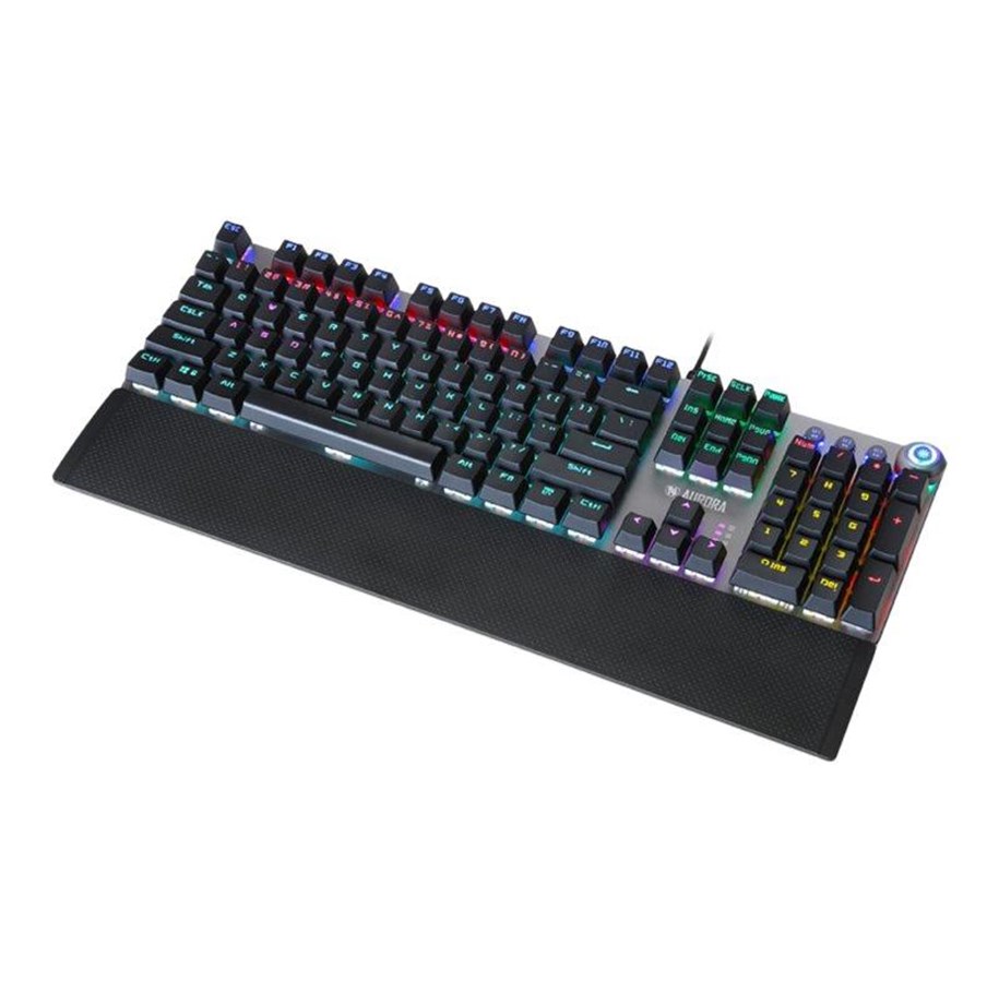 Tangentbord - iBOX AURORA K-3 - keyboard - QWERTY - black silver (US International Layout) - Tangentbord - Silver - IKGMK3