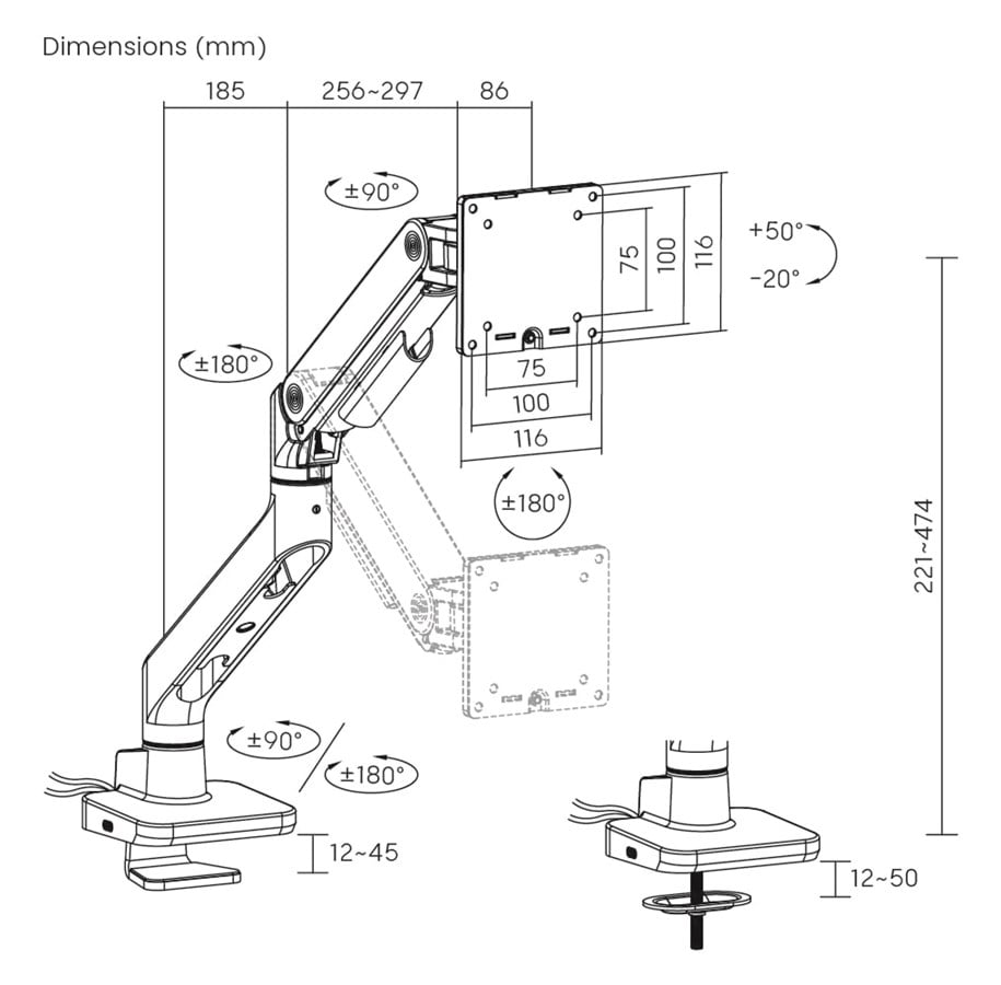DUTZO Sk rmstativ F r 1 Sk rm upp Till 49 Heavy Duty Med USB A C dutzo-sk-rmstativ-f-r-1-sk-rm-upp-till-49-heavy-duty-med-usb-a-c