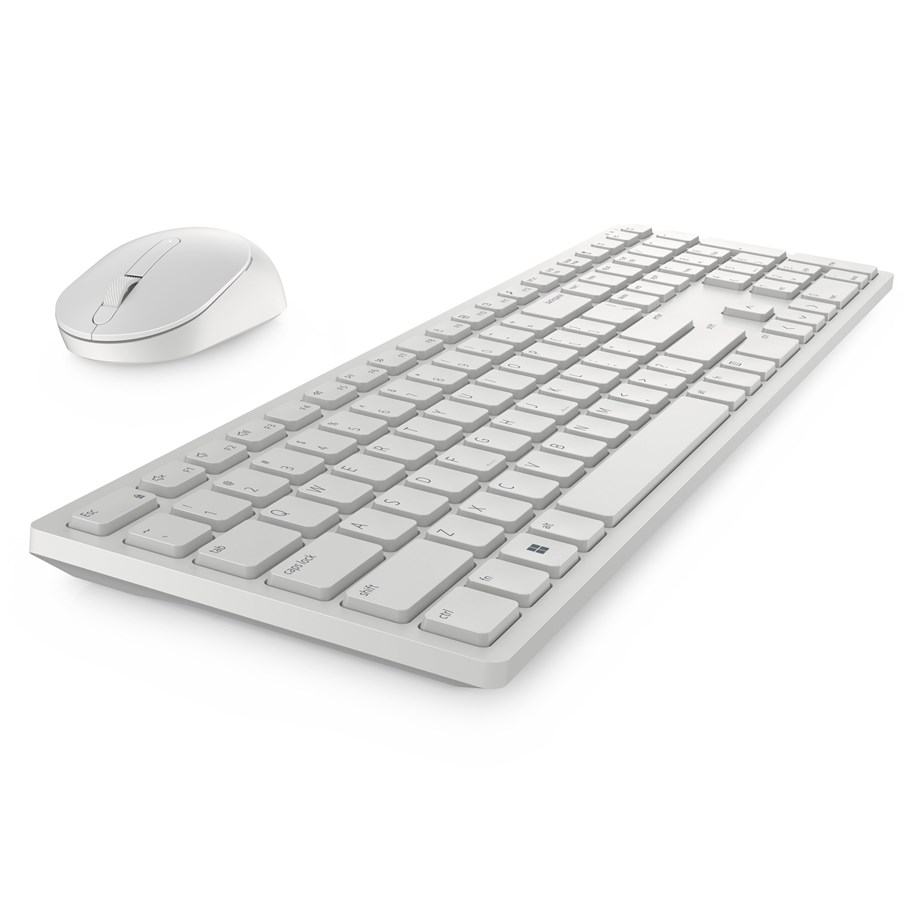 Tangentbord - Dell Pro Keyboard and Mouse - KM5221W - Tastatur & Mus set - Nordisk - Vit - KM5221W-WH-NOR
