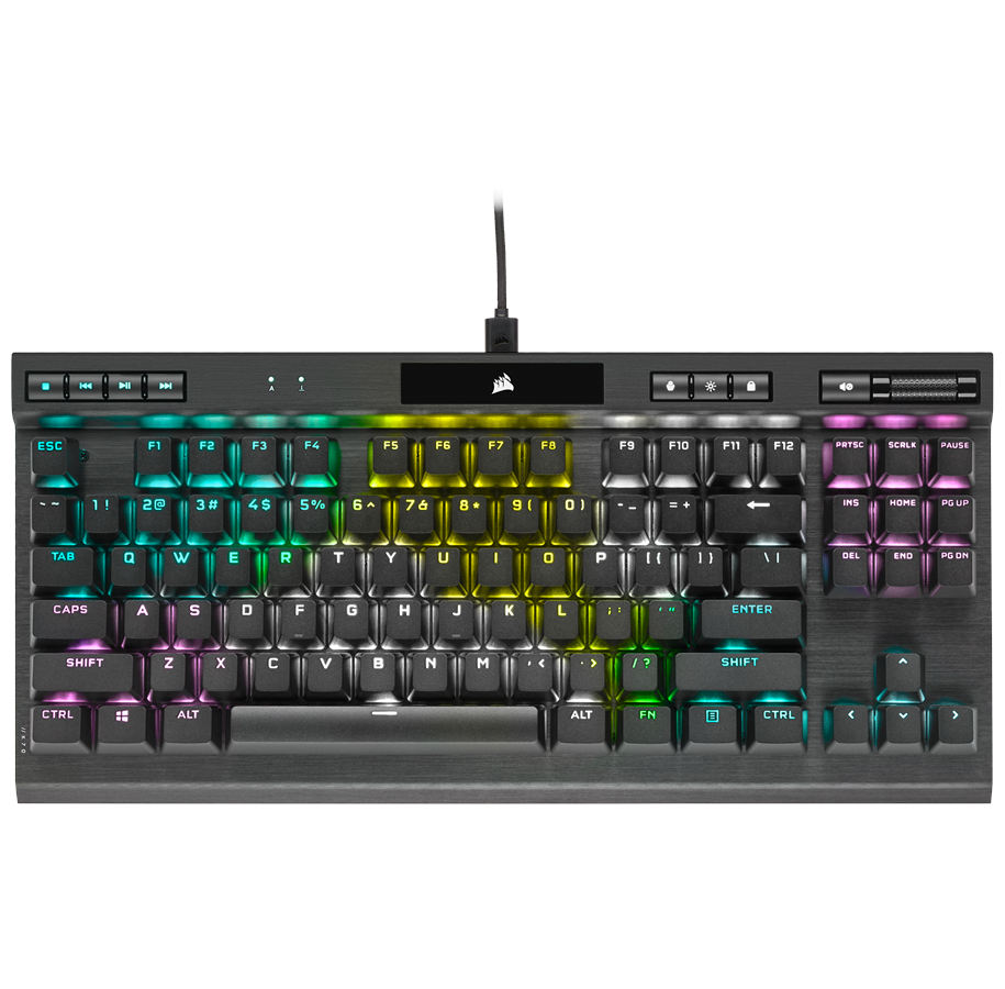 Tangentbord - Corsair K70 RGB TKL Champion - OPX Switches - Gaming Tangentbord - Nordisk - Svart - CH-911901A-ND