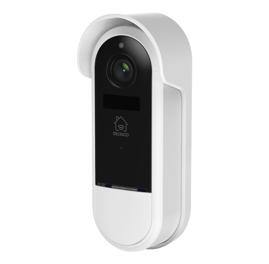 Smarta Hem - Deltaco SMART HOME WiFi dörrklocka med kamera, IP65 väderbeständig, vit - SH-DB02