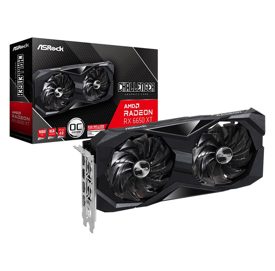 Grafikkort - ASRock Radeon RX 6650 XT Challenger D OC - 8GB GDDR6 RAM - Grafikkort - 90-GA3RZZ-00UANF