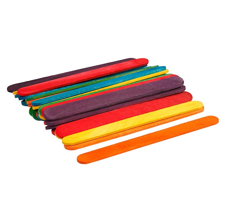 Konst- och hantverksmaterial - Creativ Company Wooden Craft Sticks Colored 30pcs. - 579990