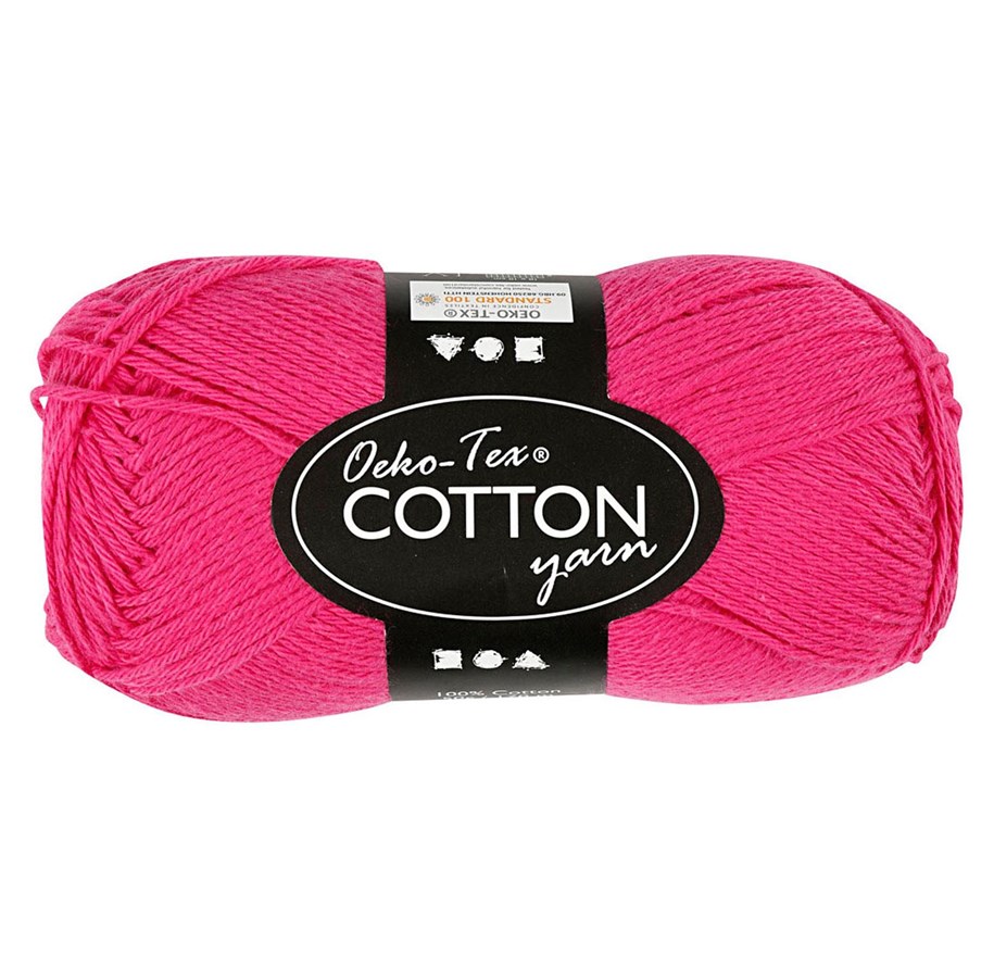 Garn & tillbehör - Creativ Company Cotton yarn Pink 50gr 170m - 431230