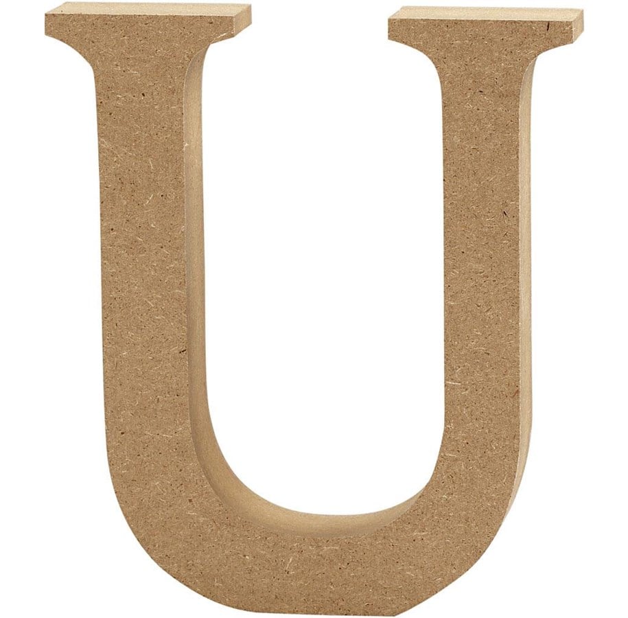 Konst- och hantverksmaterial - Creativ Company Letter U MDF 13cm 1pc. - 56330