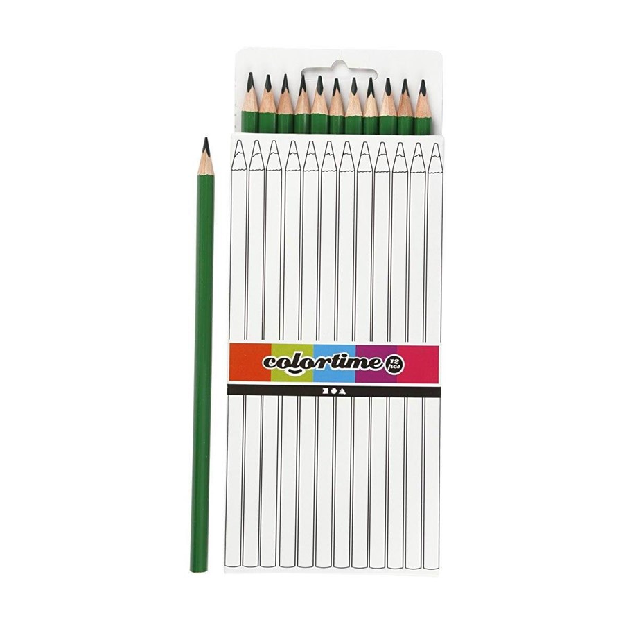Skriv- och ritverktyg - Creativ Company Triangular colored pencils - Green 12pcs. - 38579