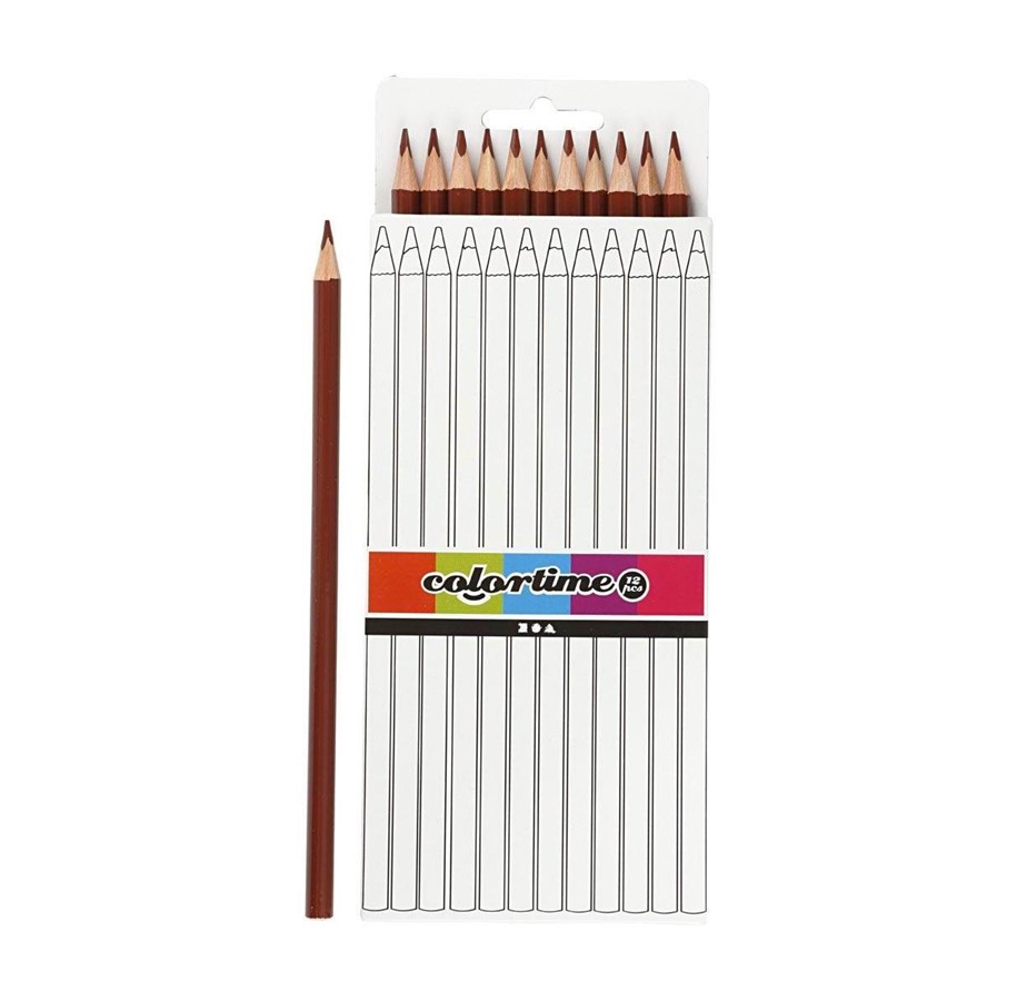 Skriv- och ritverktyg - Creativ Company Triangular colored pencils - Brown 12pcs. - 38580
