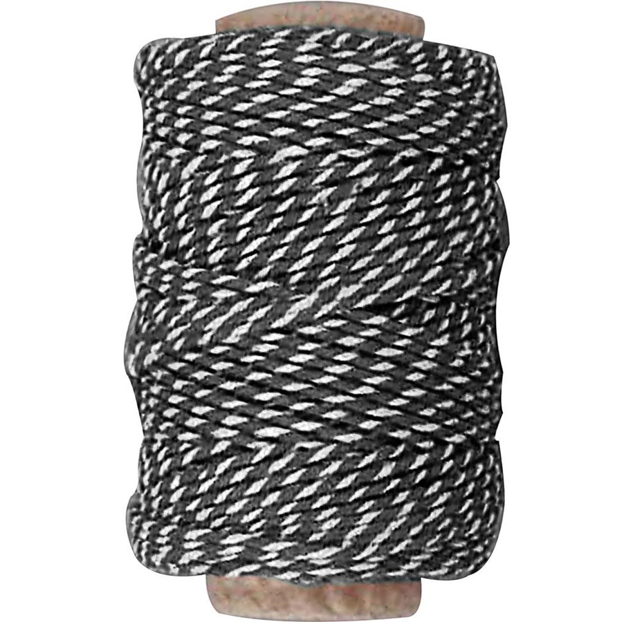 Garn & tillbehör - Creativ Company Cotton cord Black/White 50m - 50346