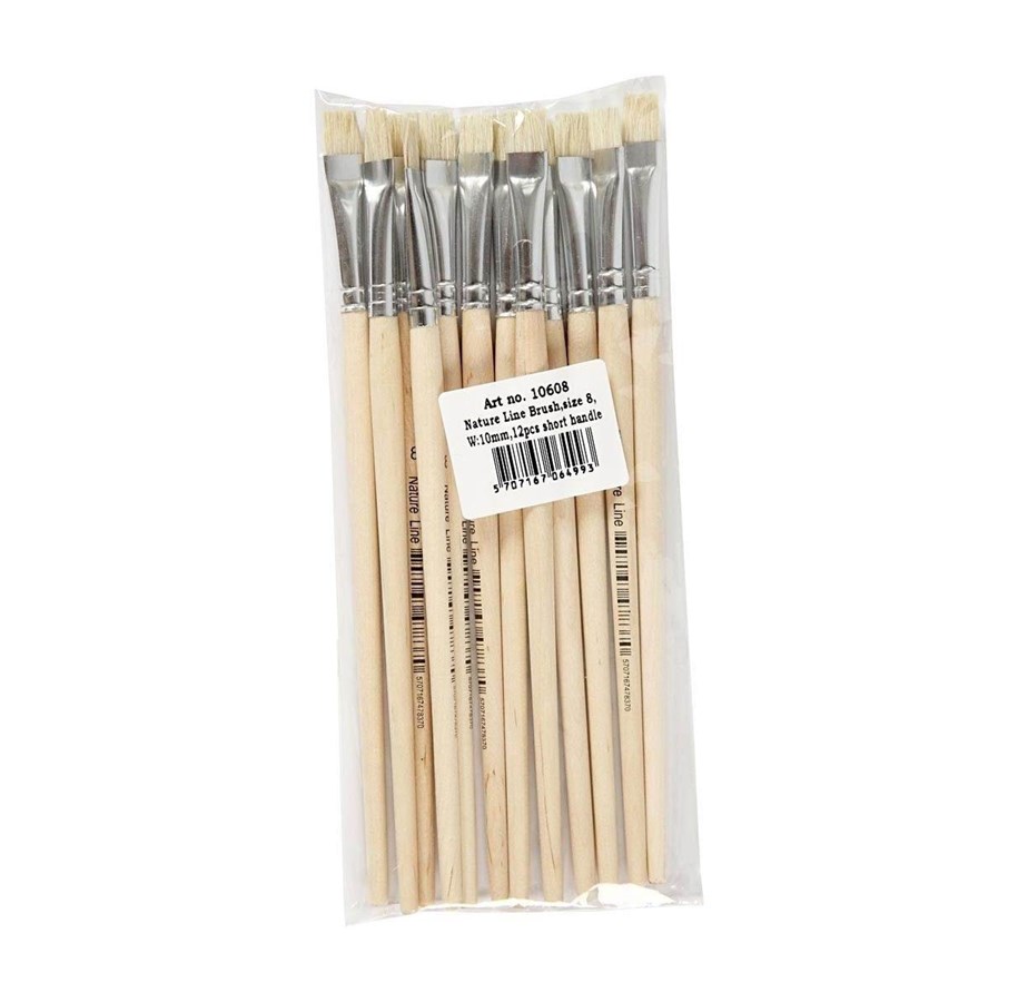 Hobby Tillbehör - Creativ Company Wooden brushes - Nr. 8 Short handle 12st. - 10608