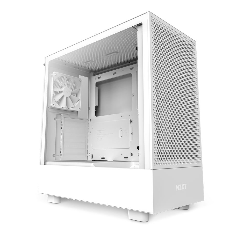 Chassi - NZXT H5 Flow Matte White - Chassi - Miditower - Vit - CC-H51FW-01
