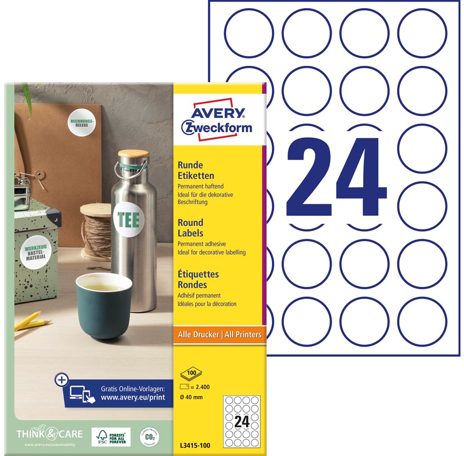 30 Runde Mirabellen-Etiketten 50 Mm - Selbstklebend & Rückstandsfrei Für Marmeladengläser
