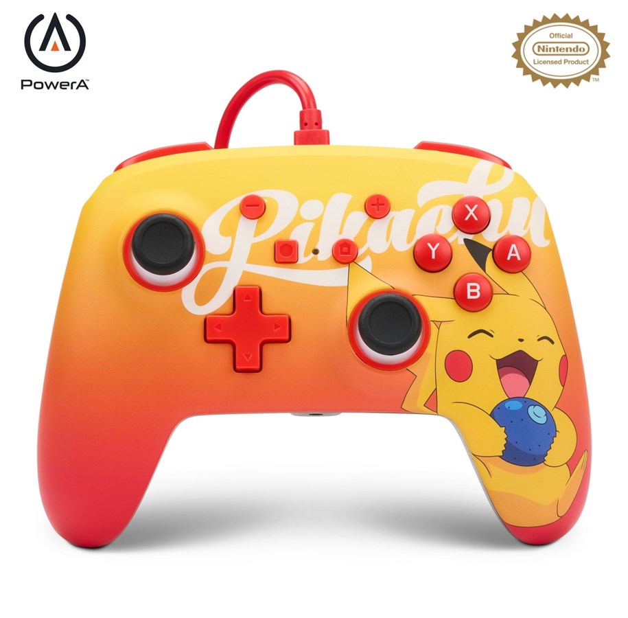 Spel Tillbehör - PowerA Enhanced Wired Controller for Nintendo Switch - Oran Berry Pikachu - Wired Controller - Nintendo Switch - 1522784-01