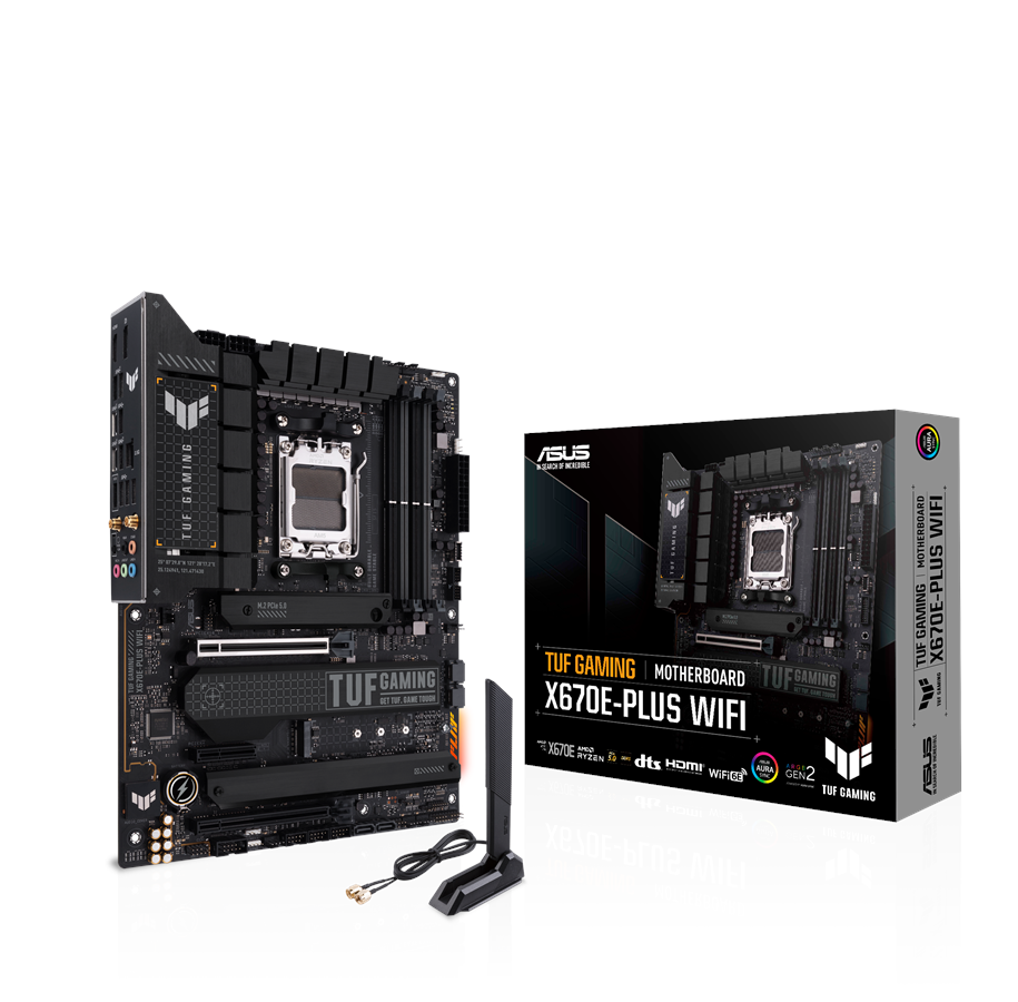 Moderkort - ASUS TUF GAMING X670E-PLUS WIFI Moderkort - AMD X670E - AMD AM5 socket - DDR5 RAM - ATX - 90MB1BK0-M0EAY0