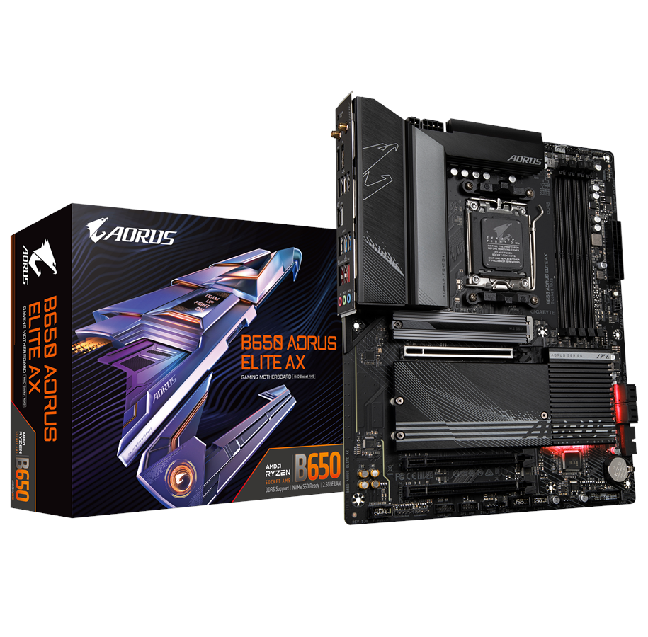Moderkort - GIGABYTE B650 AORUS ELITE AX Moderkort - AMD B650 - AMD AM5 - DDR5 RAM - ATX - B650 AORUS ELITE AX